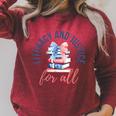 Literacy And Justice For All Book Coquette Bookworm 4th July Raglan Sleeve Sweatshirt Heather Dust