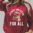Literacy And Justice For All Read Banned Books Banning Books Raglan Sleeve Sweatshirt Heather Dust