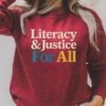 Literacy Justice For All Stop Book Banning Protect Librarian Raglan Sleeve Sweatshirt Heather Dust Literacy Justice For All Stop Book Banning Protect Librarian Raglan Sleeve Sweatshirt Heather Dust