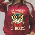 Literary Bird Reading Owl You Need Is Books Raglan Sleeve Sweatshirt Heather Dust