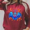 Little Ghost Coffee Tee Spooky Season Ghost Reading Book Raglan Sleeve Sweatshirt Heather Dust