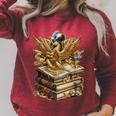 A Lively-Creative Gold Fantasy-Dragon On Story-Books Raglan Sleeve Sweatshirt Heather Dust