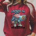 Locked In Meme Book Is Peak Quote Raglan Sleeve Sweatshirt Heather Dust