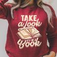 Take a Look It's In a Book Author History Reading Raglan Sleeve Sweatshirt Heather Dust