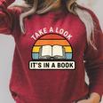 Take A Look It's In A Book Kids Reading Retro Library Raglan Sleeve Sweatshirt Heather Dust Take A Look It's In A Book Kids Reading Retro Library Raglan Sleeve Sweatshirt Heather Dust