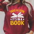 Take A Look It's In A Book Raglan Sleeve Sweatshirt Heather Dust