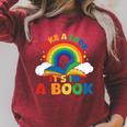 Take a Look It's In a Book Rainbow Reading Raglan Sleeve Sweatshirt Heather Dust