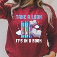 Take A Look Its In A Book Shirt Reading Readers Raglan Sleeve Sweatshirt Heather Dust