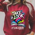 Take A Look Its In A Book Street Art Team Bookworm Librarian Raglan Sleeve Sweatshirt Heather Dust