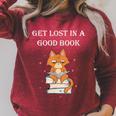Get Lost In a Good Book Raglan Sleeve Sweatshirt Heather Dust