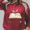 Lost In Stories Aesthetic Book And Growing Plant Tee Raglan Sleeve Sweatshirt Heather Dust