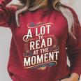 A Lot To Read At The Moment Retro Book Reader Raglan Sleeve Sweatshirt Heather Dust
