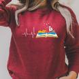 Love Books Heartbeat Reading Book Bibliophile Avid Reader Raglan Sleeve Sweatshirt Heather Dust