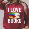 I Love Books Librarian Raglan Sleeve Sweatshirt Heather Dust