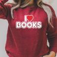 I Love Books Raglan Sleeve Sweatshirt Heather Dust I Love Books Raglan Sleeve Sweatshirt Heather Dust