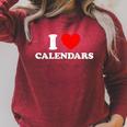 Love Calendars Year Date Book Month Picture Collector Raglan Sleeve Sweatshirt Heather Dust