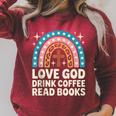 Love God Drink Coffee Read Books Raglan Sleeve Sweatshirt Heather Dust Love God Drink Coffee Read Books Raglan Sleeve Sweatshirt Heather Dust