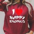I Love Happy Endings Massage Book Reader Idea T-Shirt Raglan Sleeve Sweatshirt Heather Dust