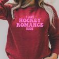 I Love Hockey Romance Book Hockey Lover Bookish Quote Raglan Sleeve Sweatshirt Heather Dust I Love Hockey Romance Book Hockey Lover Bookish Quote Raglan Sleeve Sweatshirt Heather Dust