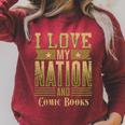 I Love My Nation And Comic Books – Patriotic American Premium Tri-Blend Raglan Sleeve Sweatshirt Heather Dust