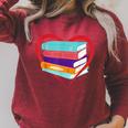 I Love Reading Book Heart Love Books Library Raglan Sleeve Sweatshirt Heather Dust