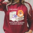 Love Reading Books And Pomeranian Dog Watercolor Art Raglan Sleeve Sweatshirt Heather Dust Love Reading Books And Pomeranian Dog Watercolor Art Raglan Sleeve Sweatshirt Heather Dust