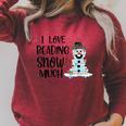 I Love Reading Snow Much Christmas For Book Lovers & Reader Raglan Sleeve Sweatshirt Heather Dust