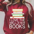 I Love The Smell Of New Books Book Lover Raglan Sleeve Sweatshirt Heather Dust