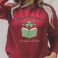 Lucky Reading Teacher Shamrocks And Stories Book Women Men Raglan Sleeve Sweatshirt Heather Dust Lucky Reading Teacher Shamrocks And Stories Book Women Men Raglan Sleeve Sweatshirt Heather Dust