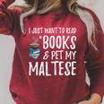 Maltese Avid Book Reader Dog Mom For Men Women Raglan Sleeve Sweatshirt Heather Dust