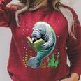 Manatee Reading Book Matching Bookworm Librarian Books Lover Raglan Sleeve Sweatshirt Heather Dust