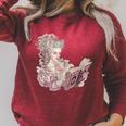 Marie Antoinette Reading A Book Raglan Sleeve Sweatshirt Heather Dust