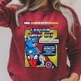 Marvel What If Captain Ameri-Cat Comic Book Cover Raglan Sleeve Sweatshirt Heather Dust