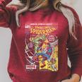 Marvel Comics Spider-Man And Hulk Retro Comic Book Cover Raglan Sleeve Sweatshirt Heather Dust