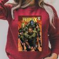 Marvel Comixology Prisoner X Comic Book Cover Raglan Sleeve Sweatshirt Heather Dust