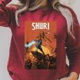 Marvel Comixology Shuri And Iron Man Comic Book Cover Raglan Sleeve Sweatshirt Heather Dust
