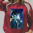 Marvel Comixology X-Men Sentinels Comic Book Cover Raglan Sleeve Sweatshirt Heather Dust