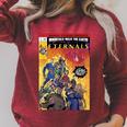 Marvel Eternals Group Shot Comic Book Cover Raglan Sleeve Sweatshirt Heather Dust