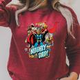 Marvel Thor Mighty Dad Comic Book Father's Day Raglan Sleeve Sweatshirt Heather Dust