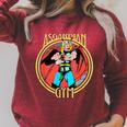 Marvel Thor Retro Comic Book Asgardian Gym Raglan Sleeve Sweatshirt Heather Dust