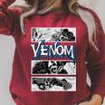 Marvel Venom Comic Book Illustrations Panel Graphic T-Shirt Raglan Sleeve Sweatshirt Heather Dust