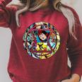Marvel Widow Retro Comic Book Filled Spy Icon Raglan Sleeve Sweatshirt Heather Dust