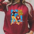Marvel X-Men '97 Jean Grey Vintage Classic Comic Book Panels Raglan Sleeve Sweatshirt Heather Dust