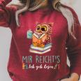 Mir Reicht's Ich Geh Resen Books Reading Fan Bookworm Owls Raglan Sleeve Sweatshirt Heather Dust