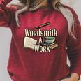 Wordsmith At Work Vintage Writer & Author Pen Book Lover Raglan Sleeve Sweatshirt Heather Dust Wordsmith At Work Vintage Writer & Author Pen Book Lover Raglan Sleeve Sweatshirt Heather Dust