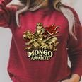 Mongo Is Appalled Princess Cat Riding Dinosaur Book Lover Raglan Sleeve Sweatshirt Heather Dust