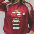 Monkey Reading Books And Drinking Tea Raglan Sleeve Sweatshirt Heather Dust Monkey Reading Books And Drinking Tea Raglan Sleeve Sweatshirt Heather Dust