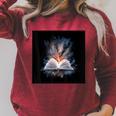 Motif With Magical Magic Book Raglan Sleeve Sweatshirt Heather Dust