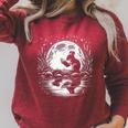 Mouse Reading Book Full Moon Lake Scenery Raglan Sleeve Sweatshirt Heather Dust