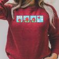 Mr Men Mr Strong Mr Small Retro Comic Book Premium Tri-Blend Raglan Sleeve Sweatshirt Heather Dust